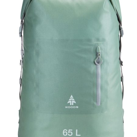 Woods Portage Roll Top Waterproof Dry Backpack For Camping/Hiking/Canoeing/Kayaking, 65-L