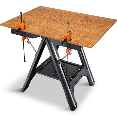 Worx Pegasus Foldable Worktable / Sawhorse with Quick Clamps, 31-in x 25-in x 32-in