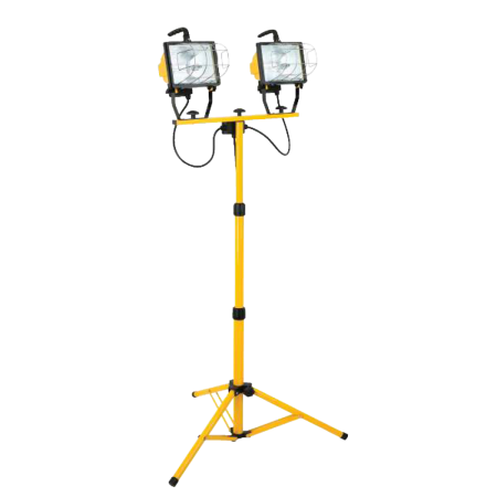 NOMA Twin-Head Halogen, Flood Light with Tripod, 2700K, Weather Resistant, 5-ft Cord, 1000W