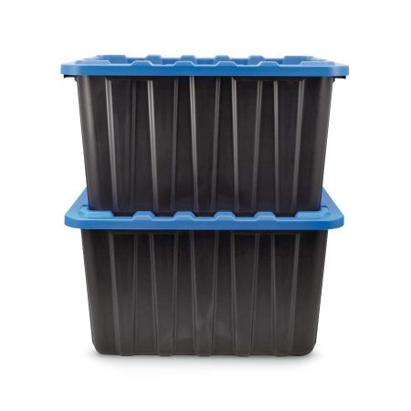 Mastercraft Heavy Duty Plastic Storage Box Container, 102-L,  2-pk