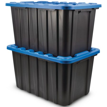 Mastercraft Heavy Duty Plastic Storage Box Container, 102-L,  2-pk