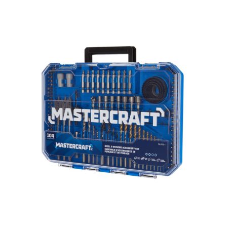 Mastercraft HCS Drill & Drive Set for Wood, Metal, Plastic, Masonry, 104-pc