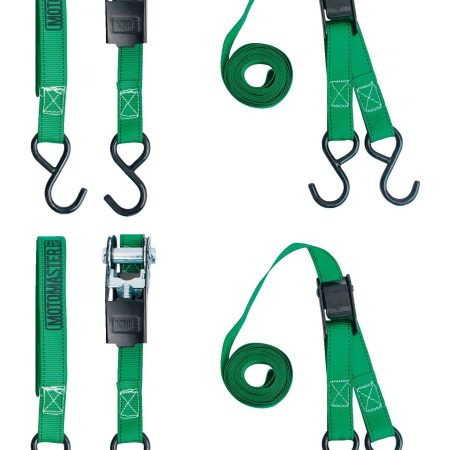 MotoMaster 900-lb Ratchet/Cambuckle Tie Down Straps, Non-Padded, 1-in x 10-ft, 4-pk