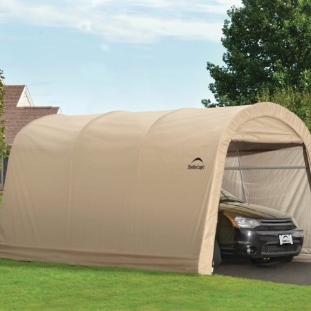 ShelterLogic Heavy Duty Round Style Auto Shelter w/Metal Frame, 10 x 15 x 8-ft