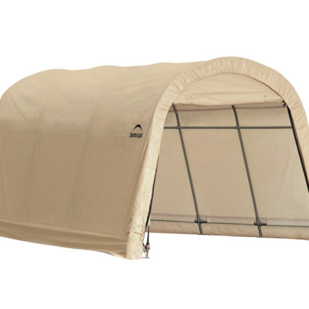 ShelterLogic Heavy Duty Round Style Auto Shelter w/Metal Frame, 10 x 15 x 8-ft