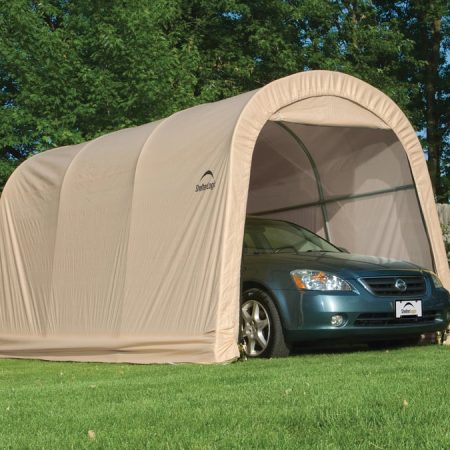 ShelterLogic Heavy Duty Round Style Auto Shelter w/Metal Frame, 10 x 15 x 8-ft