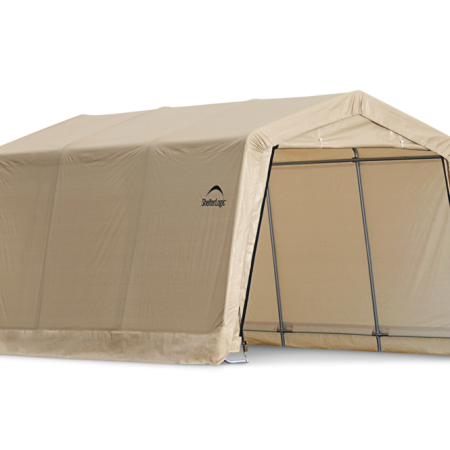 ShelterLogic Heavy Duty Peak Style Auto Shelter w/Metal Frame, 10 x 15 x 8-ft