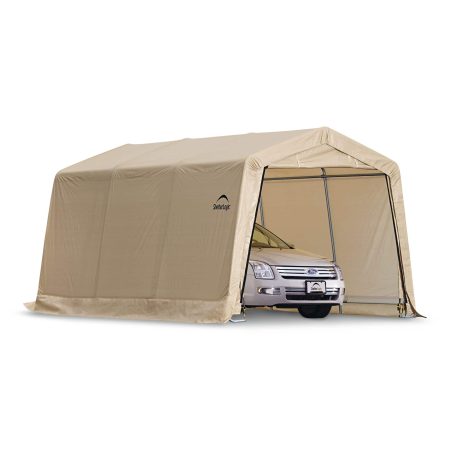 ShelterLogic Heavy Duty Peak Style Auto Shelter w/Metal Frame, 10 x 15 x 8-ft