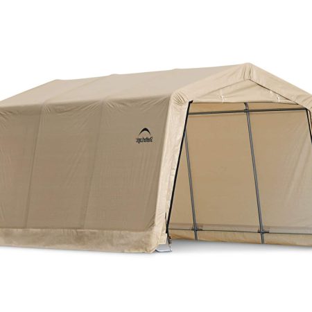 ShelterLogic Heavy Duty Peak Style Auto Shelter w/Metal Frame, 10 x 15 x 8-ft