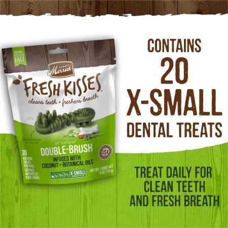 Fresh Kisses Double-Brush Coconut & Botanical Oils X-Small Breed Dog Treats