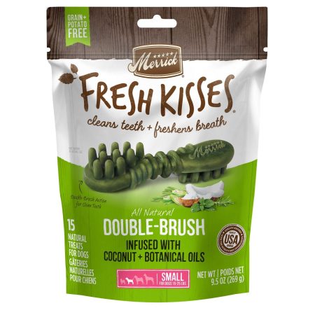 Fresh Kisses Double-Brush Coconut & Botanical Oils Small Breed Dog Treats