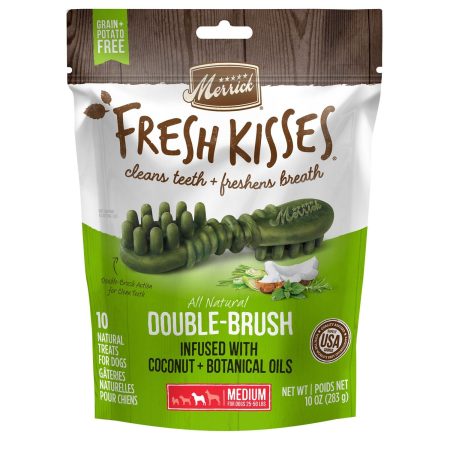 Fresh Kisses Double-Brush Coconut & Botanical Oils Medium Breed Dog Treats