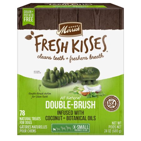 Fresh Kisses Double-Brush Coconut & Botanical Oils X-Small Breed Dog Treats