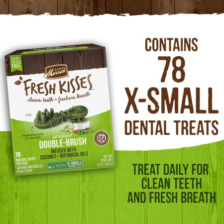 Fresh Kisses Double-Brush Coconut & Botanical Oils X-Small Breed Dog Treats