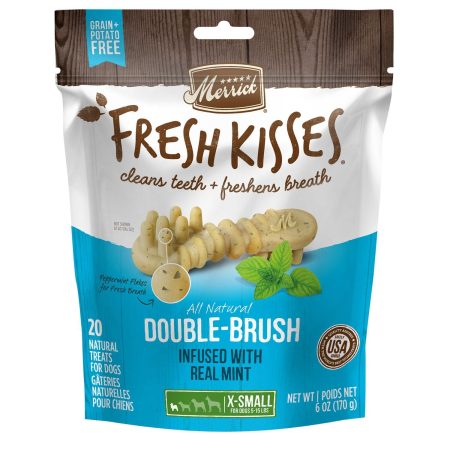 Fresh Kisses Double-Brush Real Mint X-Small Breed Dog Treats