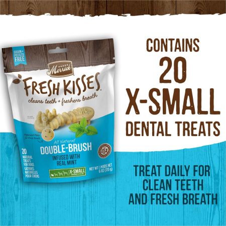 Fresh Kisses Double-Brush Real Mint X-Small Breed Dog Treats