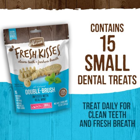 Fresh Kisses Double-Brush Real Mint Small Breed Dog Treats