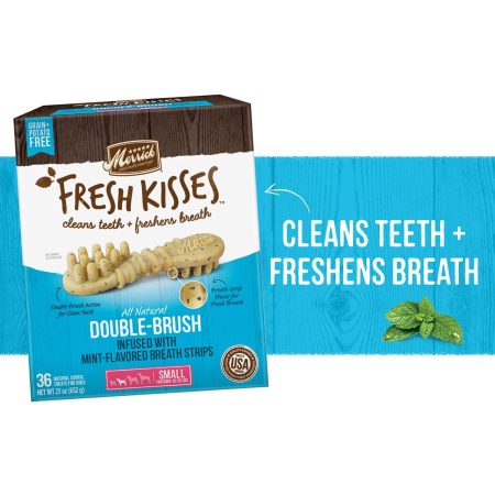 Fresh Kisses Double-Brush Real Mint Small Breed Dog Treats