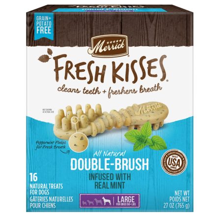 Fresh Kisses Double-Brush Real Mint Large Breed Dog Treats