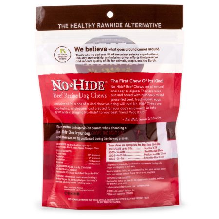 No-Hide Grass-Fed Beef Natural Rawhide Alternative Dog Chews 2 Pack