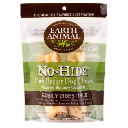 No-Hide Humanely-Raised Pork Natural Rawhide Alternative Dog Chews 2 Pack