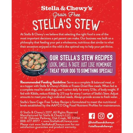 Grain Free Stella's Stew Cage-Free Turkey Recipe Dog Food