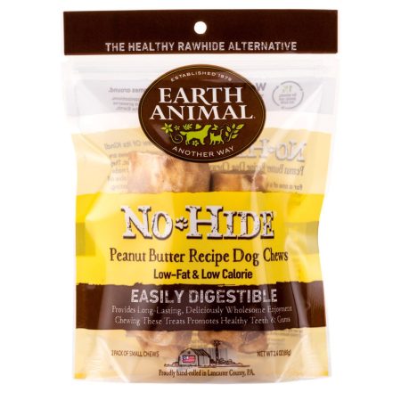 No-Hide Peanut Butter Natural Rawhide Alternative Dog Chews 2 Pack