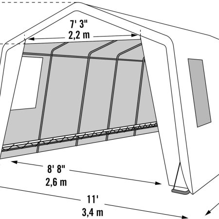 ShelterLogic Clearview Water Resistant Peak Auto Shelter w/UV Protection, 11 x 20 x 8-ft