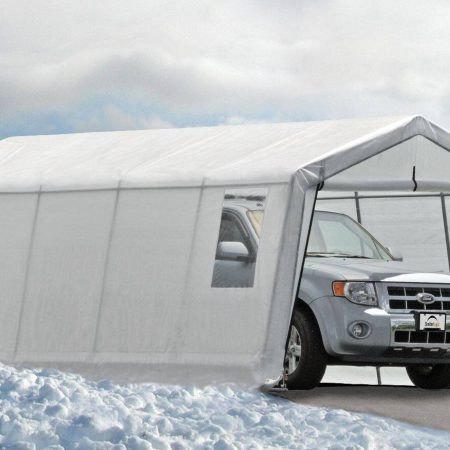 ShelterLogic Clearview Water Resistant Peak Auto Shelter w/UV Protection, 11 x 20 x 8-ft