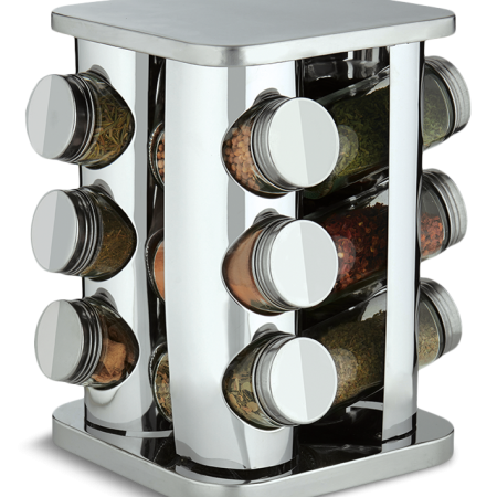 Trudeau 12 Bottle Revolving Square Spice Rack Carousel