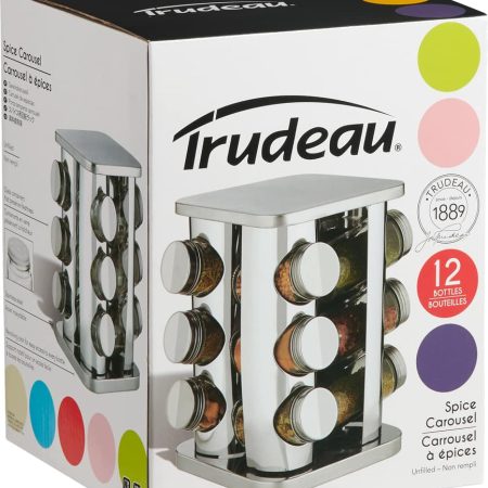 Trudeau 12 Bottle Revolving Square Spice Rack Carousel