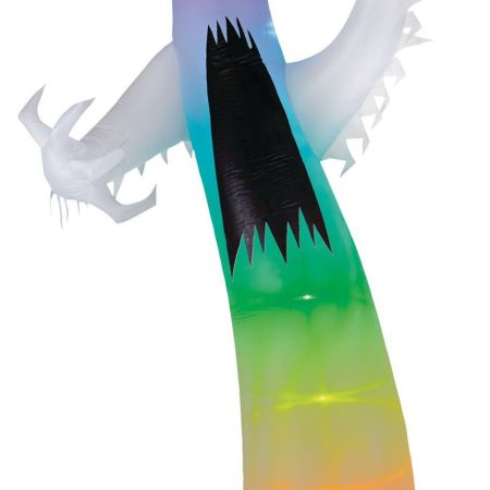 For Living Ghost LED Light-Up Airblown Inflatable, White Colour Changing , 12-ft, Self Inflating Outdoor Decoration for Halloween