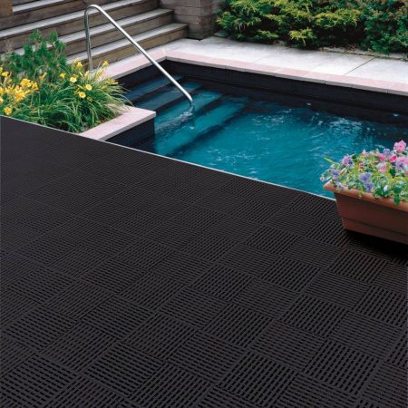 Multy Home Indoor/Outdoor 100% Recycled Rubber Multy Tile, 10-pk, Black, 12-in x 12-in