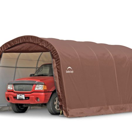 ShelterLogic Heavy Duty Waterproof Round Style Auto Shelter w/ UV Protection, 12 x 20 x 8-ft