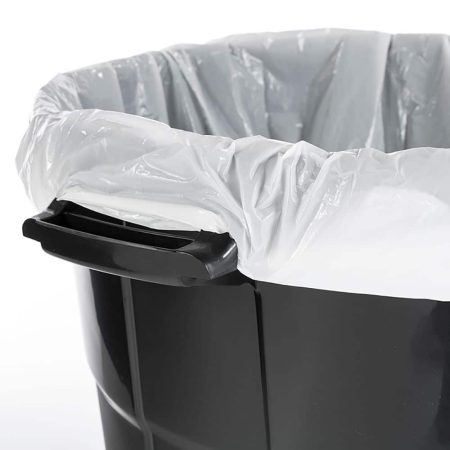 Plastic Circular Garbage Can, Black, 121-L