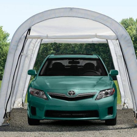 ShelterLogic Clearview Water Resistant Roundtop Auto Shelter w/UV Protection, 12 x 20 x 8-ft