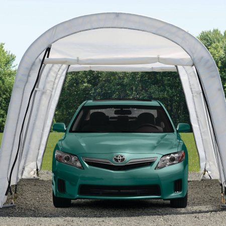 ShelterLogic Clearview Water Resistant Roundtop Auto Shelter w/UV Protection, 12 x 20 x 8-ft