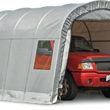 ShelterLogic Clearview Water Resistant Roundtop Auto Shelter w/UV Protection, 12 x 20 x 8-ft