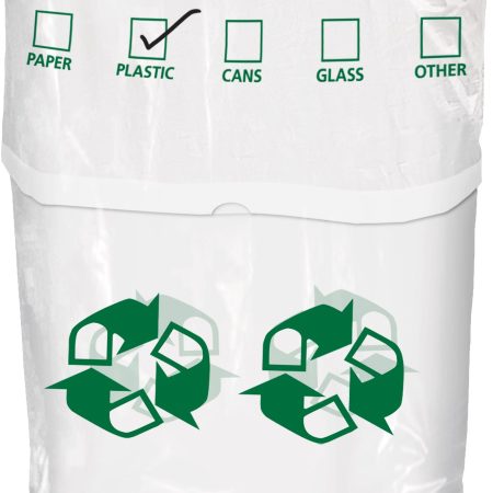 Pop-Up Recycling Bin, Clear, 22-in, for Christmas/Thanksgiving/New Year's Eve/Birthday Party