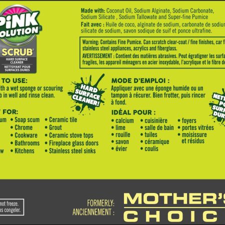 Pink Solution SCRUB Non-Toxic Hard Surface Cleaner, 500-g