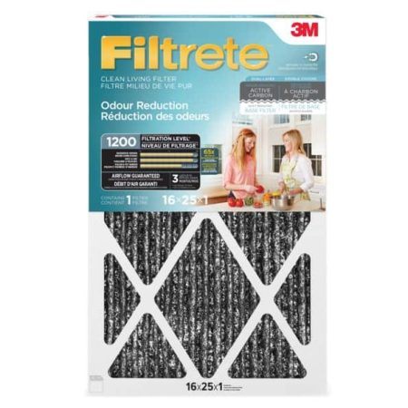 3M™ Filtrete™ Clean Living Odour Reduction Air Filter, MPR 1200, 16 x 25 x 1-in, 1-pk