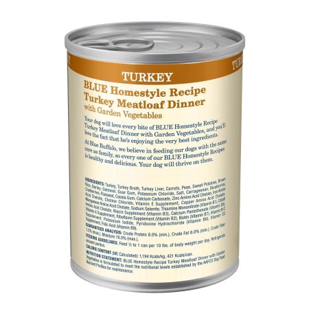 Homestyle Recipe Turkey Meatloaf Dinner with Garden Vegetables Adult Dog Food