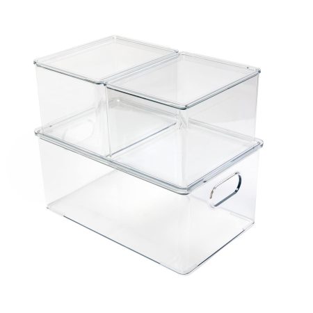 Maison Kleen Clear Storage Bin Set, 3-pc