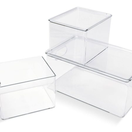 Maison Kleen Clear Storage Bin Set, 3-pc