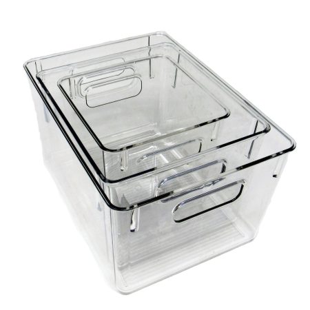 Maison Kleen Multi Size Clear Storage Bin Set, 3-pc