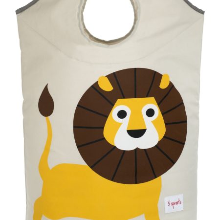 3 Sprouts Kids' Laundry Hamper for Nursery Clothes, Lion, 19 H x 11 D x 22-in W