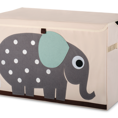 3 Sprouts Fabric Elephant Foldable Kids' Toy Chest with Lid