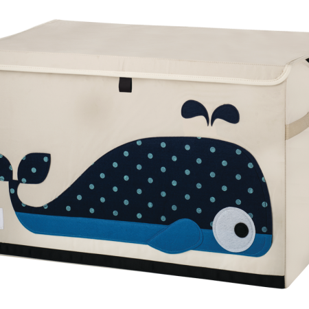 3 Sprouts Fabric Whale Foldable Kids' Toy Chest with Lid