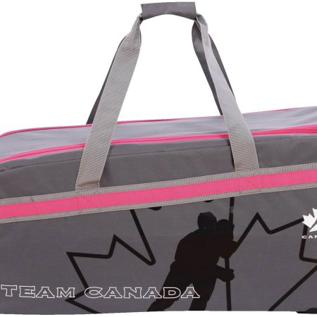 Hockey Canada Hockey Bag, Wheeled, Junior, Grey/Pink, 32-in