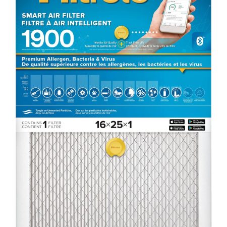 3M™ Filtrete™ Smart Premium Allergen, Bacteria & Virus Air Filter, MPR 1900, 16 x 25 x 1-in, 1-pk